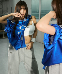 BORN TO WIN（ボーントゥウィン）の「CHROME B MAXI WIDE PANTS [MELANGE GREY]（スウェットパンツ）」