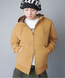 SPINNS（スピンズ）の「【短丈】中綿ダック地アクティブジャケット/キルティング裏地・ダブルジップ/古着風/ユニセックス（ブルゾン）」