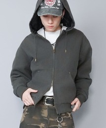 SPINNS（スピンズ）の「【短丈】中綿ダック地アクティブジャケット/キルティング裏地・ダブルジップ/古着風/ユニセックス（ブルゾン）」