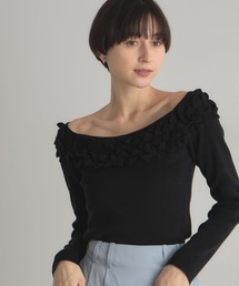 OFF SHOULDER FRILL KNIT