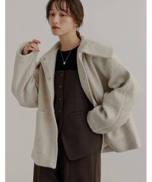 カールシャギーケープミドルコート（テーラードジャケット）｜Re:EDIT