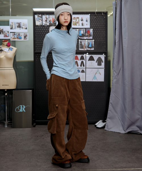 runningHIGH（ランニングハイ）の「フリースバンディングカーゴパンツ[ブラウン]（その他パンツ・レディース・その他・F）」の2枚目の写真