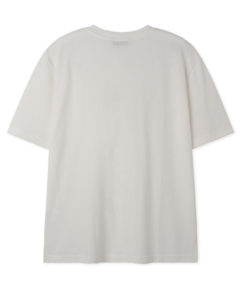 BASEMOMENT(ベースモーメント)の「ワッフルヘンリーネック半袖Tシャツオフホワイト(Tシャツ/カットソー・メンズ・その他・MEDIUM/LARGE)」の2枚目の写真