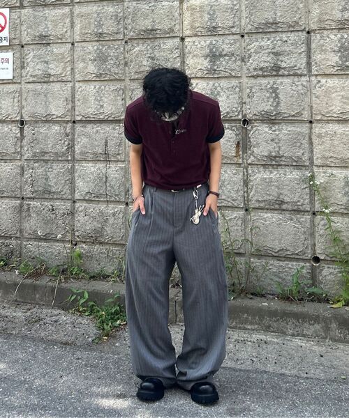 BASEMOMENT(ベースモーメント)の「ワッフルヘンリーネック半袖Tシャツオフホワイト(Tシャツ/カットソー・メンズ・その他・MEDIUM/LARGE)」の5枚目の写真