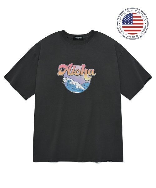 SAINTPAIN(セイントペイン)の「SP ウェーブアロハTシャツ-チャコール(Tシャツ/カットソー・レディース・その他・LARGE/MEDIUM)」の2枚目の写真