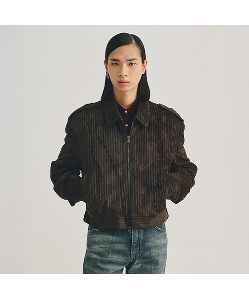 LMOOD(エルムード)の「フレンチコットンコーデュロイオフィサージャケットブラウン(ブルゾン・メンズ・その他・44/46/48)」の1枚目の写真