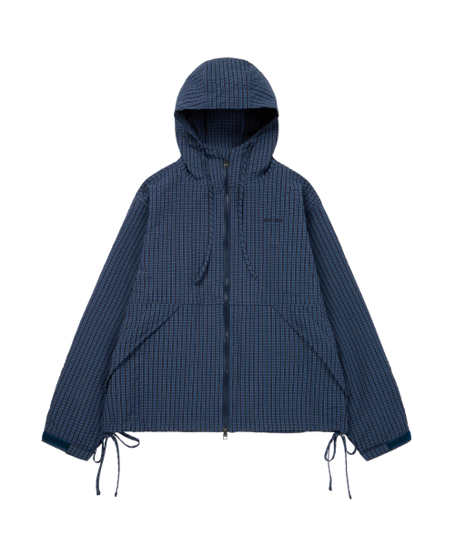 AAKAM(アーカム)の「Check Pattern Hooded Jacket (Navy)(ナイロンジャケット・レディース・その他・1/2)」の1枚目の写真