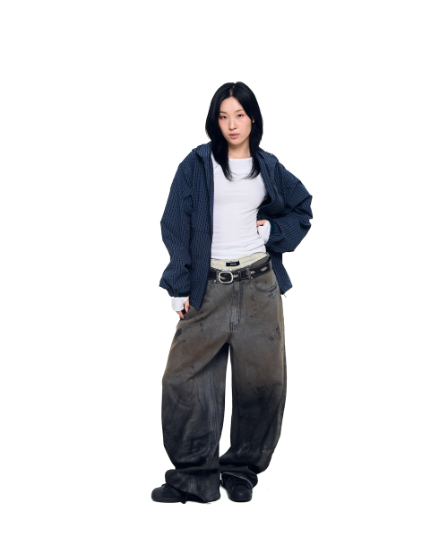 AAKAM(アーカム)の「Check Pattern Hooded Jacket (Navy)(ナイロンジャケット・レディース・その他・1/2)」の5枚目の写真