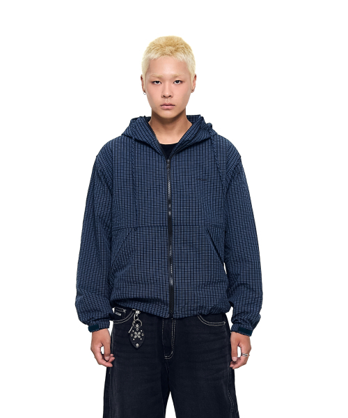 AAKAM(アーカム)の「Check Pattern Hooded Jacket (Navy)(ナイロンジャケット・レディース・その他・1/2)」の7枚目の写真