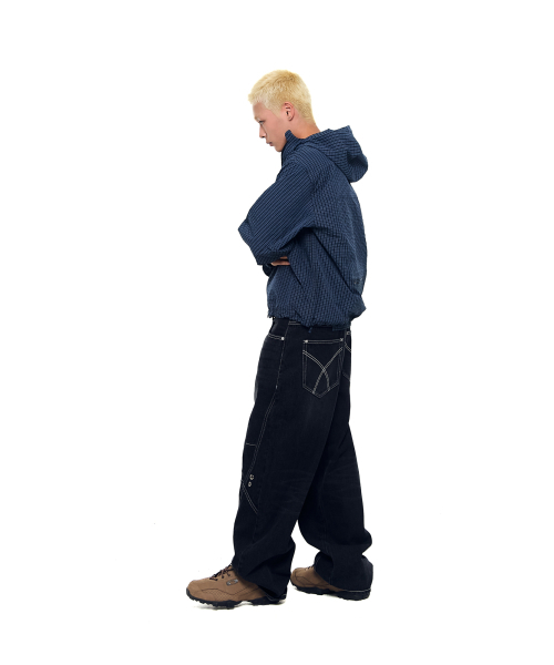 AAKAM(アーカム)の「Check Pattern Hooded Jacket (Navy)(ナイロンジャケット・レディース・その他・1/2)」の12枚目の写真