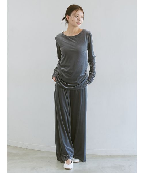 セール】ベロアロングパンツ（ルームウェア/パジャマ）｜gelato pique