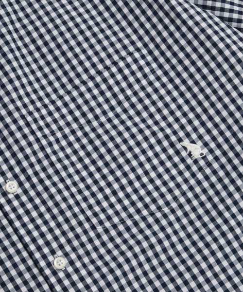 ESPIONAGE（エスピオナジ）の「Gingham S/S Over Shirt Navy（シャツ/ブラウス・レディース・その他・LARGE/MEDIUM/X-LARGE）」の5枚目の写真