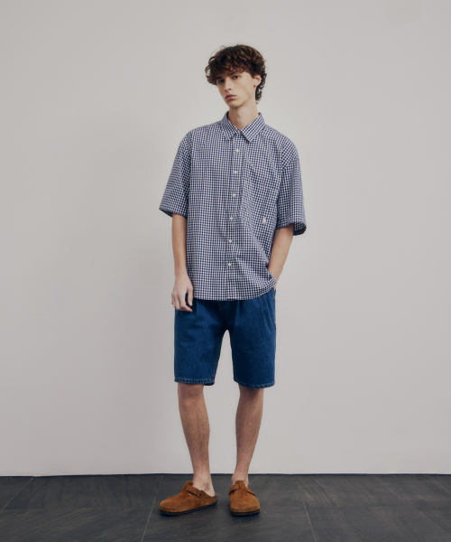 ESPIONAGE（エスピオナジ）の「Gingham S/S Over Shirt Navy（シャツ/ブラウス・レディース・その他・LARGE/MEDIUM/X-LARGE）」の11枚目の写真
