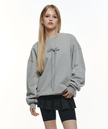 THREE TO EIGHTY（スリートゥエイティー）の「RIBBON OVERFIT SWEATSHIRT (M.GREY)（スウェット）」