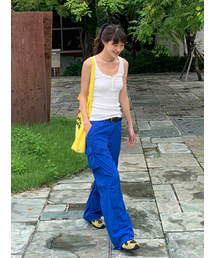 N.WIDE CARGO PANTS_COBALT BLUE
