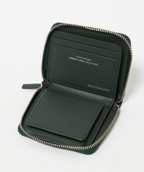 green label relaxing（グリーンレーベルリラクシング）の「GLR イタリアンレザー ラウンドジップ ミニウォレット 財布（財布・メンズ・ブラック/ダークグリーン・FREE）」の12枚目の写真