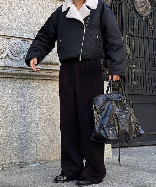 TRUNK PROJECT(トランクプロジェクト)の「Shearling Biker Jacket_Black(ブルゾン・メンズ・ブラック・SMALL/LARGE)」の4枚目の写真