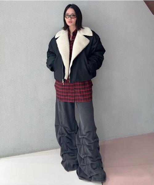 TRUNK PROJECT(トランクプロジェクト)の「Shearling Biker Jacket_Black(ブルゾン・メンズ・ブラック・SMALL/LARGE)」の5枚目の写真