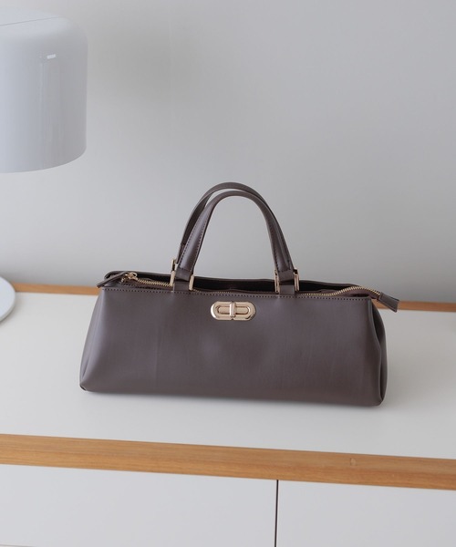 Andemiu(アンデミュウ)の「ワイドパーテーションBAG630063(ハンドバッグ・レディース・ブラック/アイボリー/ブラウン・FREE)」の3枚目の写真