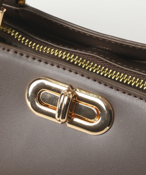 Andemiu(アンデミュウ)の「ワイドパーテーションBAG630063(ハンドバッグ・レディース・ブラック/アイボリー/ブラウン・FREE)」の22枚目の写真