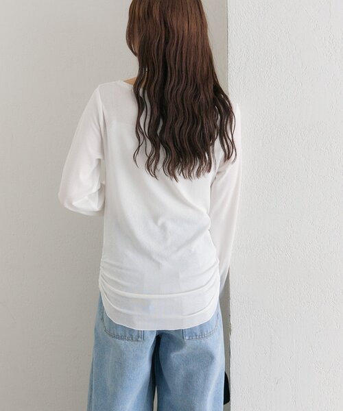 mystic（ミスティック）の「裾ギャザーシアーロンＴ（Tシャツ/カットソー・レディース・ブルー/オフホワイト/ブラウン/ピンク・FREE）」の13枚目の写真