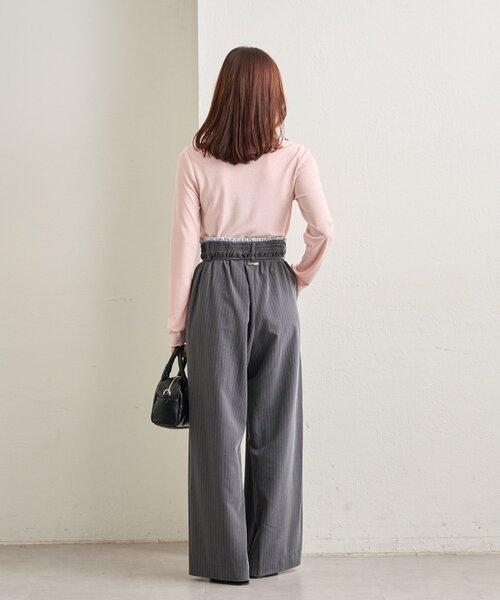 mystic（ミスティック）の「裾ギャザーシアーロンＴ（Tシャツ/カットソー・レディース・ブルー/オフホワイト/ブラウン/ピンク・FREE）」の6枚目の写真