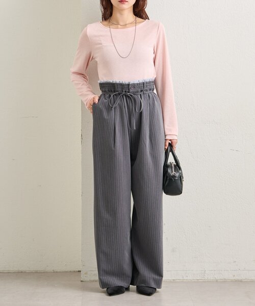 mystic（ミスティック）の「裾ギャザーシアーロンＴ（Tシャツ/カットソー・レディース・ブルー/オフホワイト/ブラウン/ピンク・FREE）」の8枚目の写真