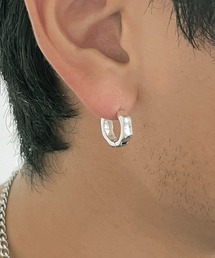 【MAISON CLUB】Hexagon Cutting Hoop Pierce Silver925 / ヘキサゴンカッティングフープピアス シルバー925 KUN