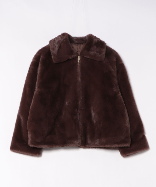 STRAWBERRY-FIELDS（ストロベリーフィールズ）の「ミンクファージャケット（その他アウター・レディース・グレイッシュベージュ/チャコールグレー/ブラウン・2）」の16枚目の写真