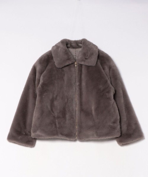STRAWBERRY-FIELDS（ストロベリーフィールズ）の「ミンクファージャケット（その他アウター・レディース・グレイッシュベージュ/チャコールグレー/ブラウン・2）」の17枚目の写真