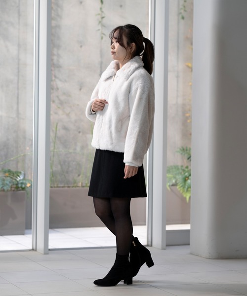 STRAWBERRY-FIELDS（ストロベリーフィールズ）の「ミンクファージャケット（その他アウター・レディース・グレイッシュベージュ/チャコールグレー/ブラウン・2）」の9枚目の写真