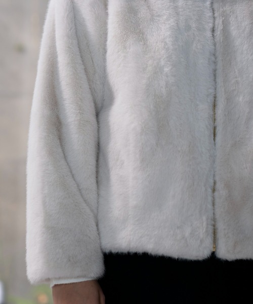 STRAWBERRY-FIELDS（ストロベリーフィールズ）の「ミンクファージャケット（その他アウター・レディース・グレイッシュベージュ/チャコールグレー/ブラウン・2）」の7枚目の写真