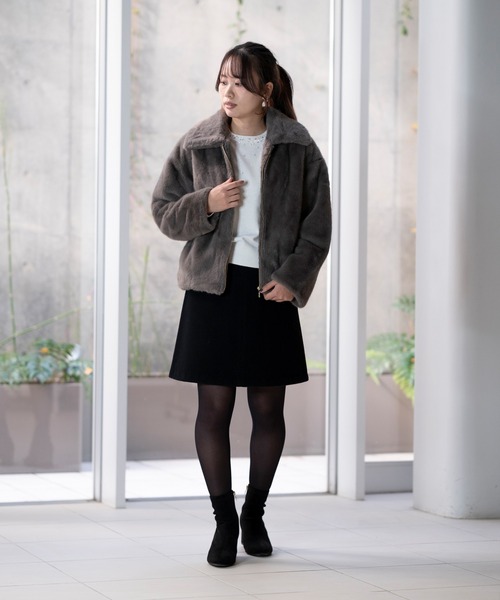 STRAWBERRY FIELDS ファー風ジャケット セール】ミンクファージャケット（その他アウター）｜STRAWBERRY