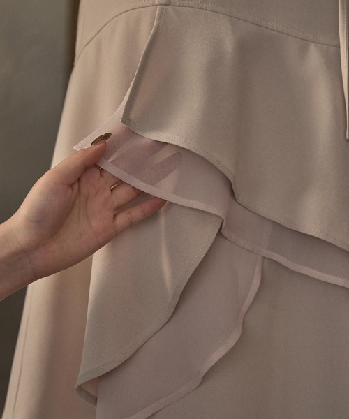 mideal（マイディール）の「asymmetric double frill skirt  / アシンメトリーダブルフリルスカート（スカート・レディース・ブラック/アイボリー・FREE）」の13枚目の写真