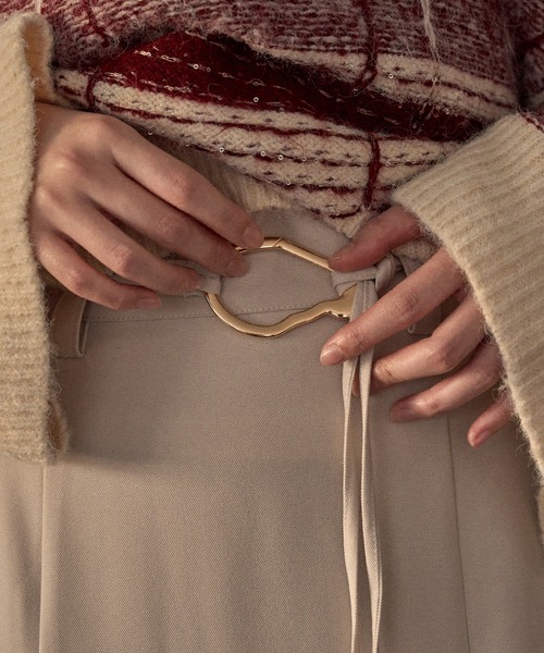 mideal（マイディール）の「asymmetric double frill skirt  / アシンメトリーダブルフリルスカート（スカート・レディース・ブラック/アイボリー・FREE）」の14枚目の写真