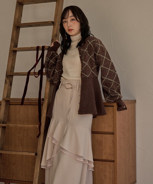 mideal（マイディール）の「asymmetric double frill skirt  / アシンメトリーダブルフリルスカート（スカート・レディース・ブラック/アイボリー・FREE）」の20枚目の写真