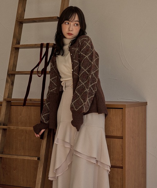 mideal（マイディール）の「asymmetric double frill skirt  / アシンメトリーダブルフリルスカート（スカート・レディース・ブラック/アイボリー・FREE）」の21枚目の写真