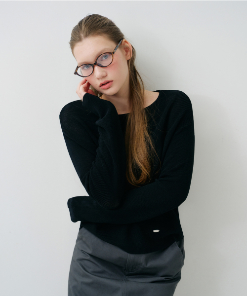 FIELDERS(フィールダーズ)の「SEE-THROUGH LOOSE FIT KNIT BLACK(ニット/セーター・レディース・その他・FREE)」の1枚目の写真