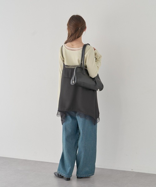 earth music&ecology（アースミュージックアンドエコロジー）の「ランジェリーライクレースキャミ（キャミソール・レディース・アイボリー/ブラック・FREE）」の6枚目の写真