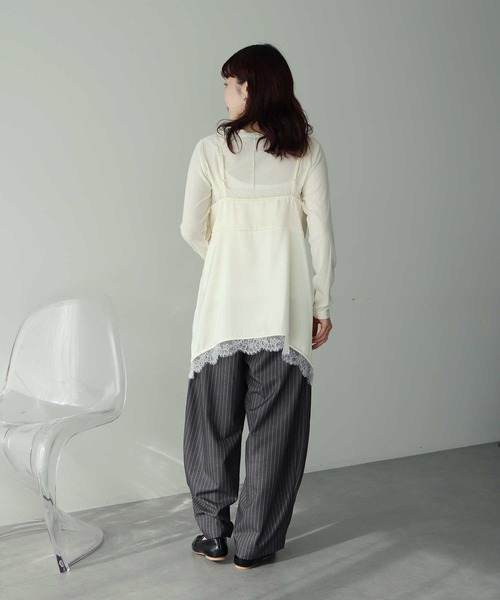 earth music&ecology（アースミュージックアンドエコロジー）の「ランジェリーライクレースキャミ（キャミソール・レディース・アイボリー/ブラック・FREE）」の14枚目の写真