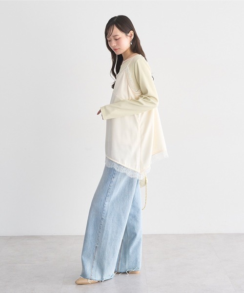 earth music&ecology（アースミュージックアンドエコロジー）の「ランジェリーライクレースキャミ（キャミソール・レディース・アイボリー/ブラック・FREE）」の20枚目の写真