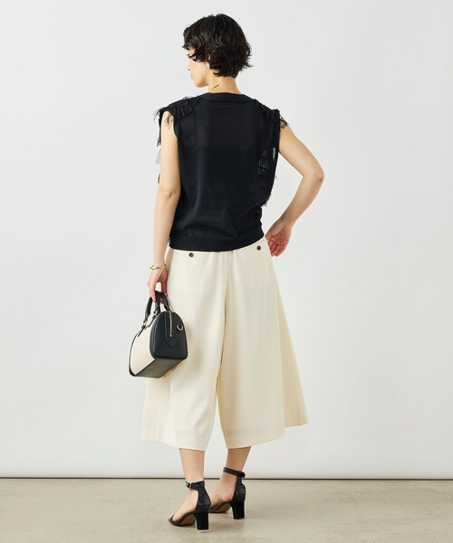 NOLLEY’S（ノーリーズ）の「《手洗い可能》チュールフリンジVネックベスト（ベスト・レディース・ブラック/ホワイト・38）」の17枚目の写真