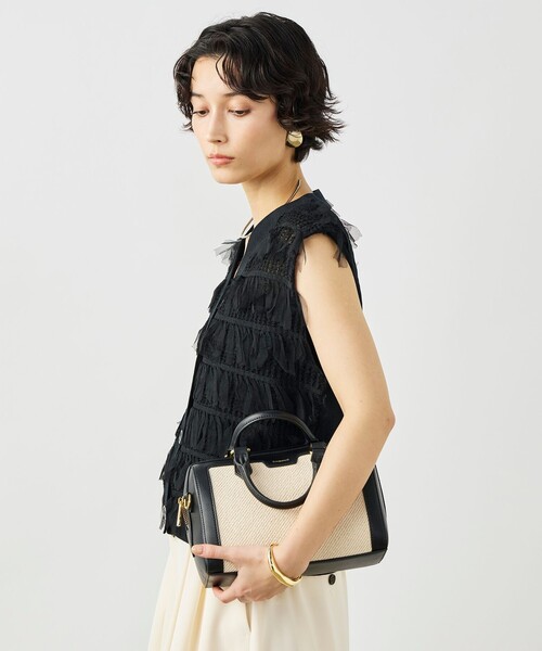 NOLLEY’S（ノーリーズ）の「《手洗い可能》チュールフリンジVネックベスト（ベスト・レディース・ブラック/ホワイト・38）」の22枚目の写真