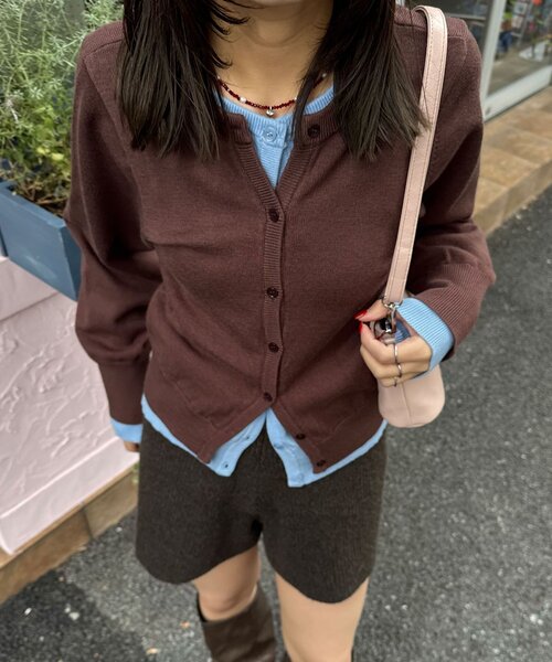 CIAOPANIC(チャオパニック)の「【neutral by ciaopanic】レイヤード風カーディガン(カーディガン/ボレロ・レディース・レッド/グレー/ブラウン・FREE)」の1枚目の写真