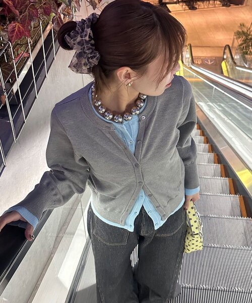 CIAOPANIC(チャオパニック)の「【neutral by ciaopanic】レイヤード風カーディガン(カーディガン/ボレロ・レディース・レッド/グレー/ブラウン/ネイビー/チャコールグレー・FREE)」の2枚目の写真