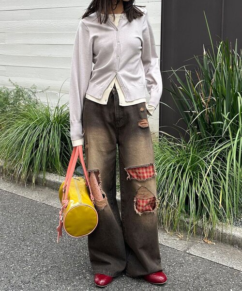 CIAOPANIC(チャオパニック)の「【neutral by ciaopanic】レイヤード風カーディガン(カーディガン/ボレロ・レディース・レッド/グレー/ブラウン・FREE)」の13枚目の写真