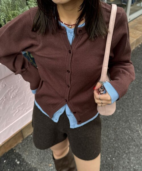 CIAOPANIC(チャオパニック)の「【neutral by ciaopanic】レイヤード風カーディガン(カーディガン/ボレロ・レディース・レッド/グレー/ブラウン・FREE)」の14枚目の写真