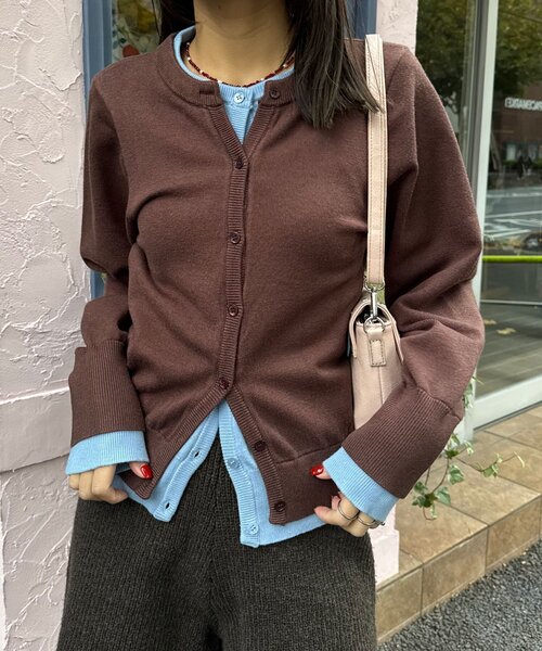 CIAOPANIC(チャオパニック)の「【neutral by ciaopanic】レイヤード風カーディガン(カーディガン/ボレロ・レディース・レッド/グレー/ブラウン・FREE)」の15枚目の写真