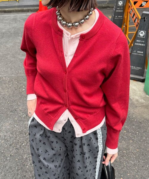 CIAOPANIC(チャオパニック)の「【neutral by ciaopanic】レイヤード風カーディガン(カーディガン/ボレロ・レディース・レッド/グレー/ブラウン・FREE)」の8枚目の写真