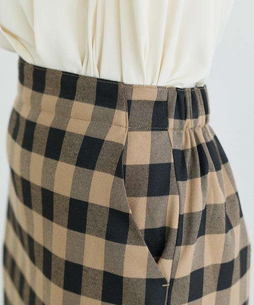LAVEANGE（ラビアンジェ）の「【洗える】ギンガムチェックナロースカート（スカート・レディース・ブラック/ブラウン・M/5L/4L/3L/LL）」の11枚目の写真